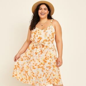 BLOOMCHIC Orange Floral Print Sundress – Size 22/24 – NWT